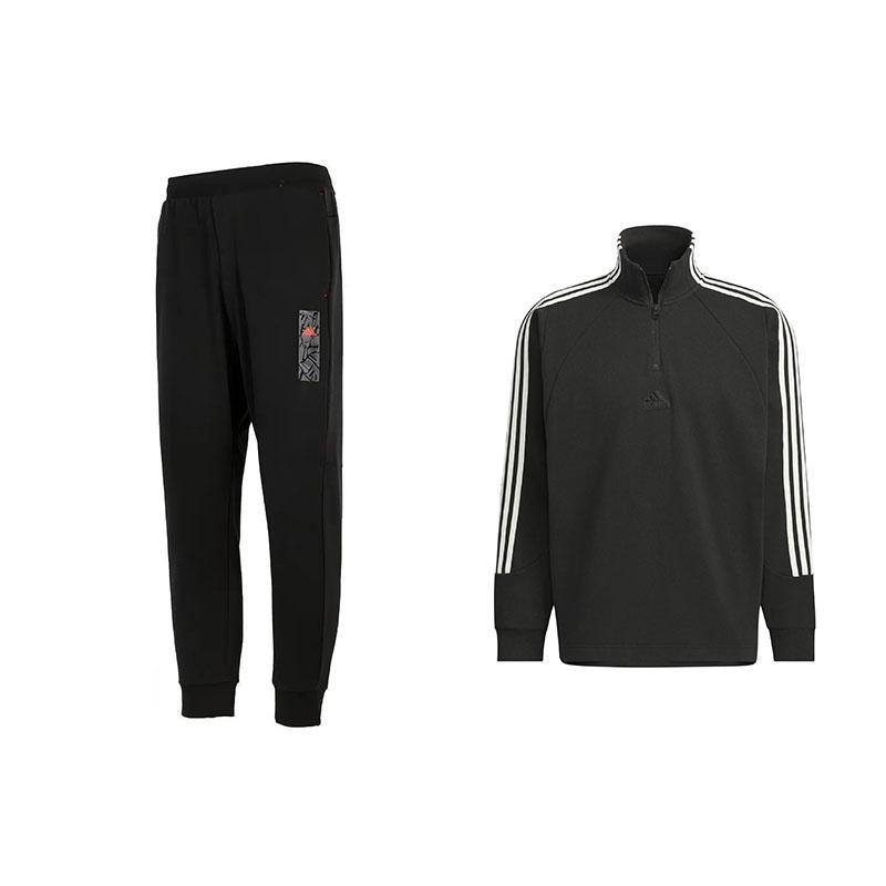 Adidas Logo Cuffed Mid-Rise Long Pants And Stand Collar Pullover Striped Long Sleeve Hoodie Set Men sets Black JI6633+HZ3022 L
Adidas Logo Cuffed Mid-Rise Long Pants And Stand Collar Pullover Striped Long Sleeve Hoodie Set Men sets Black JI6633+HZ3022 L