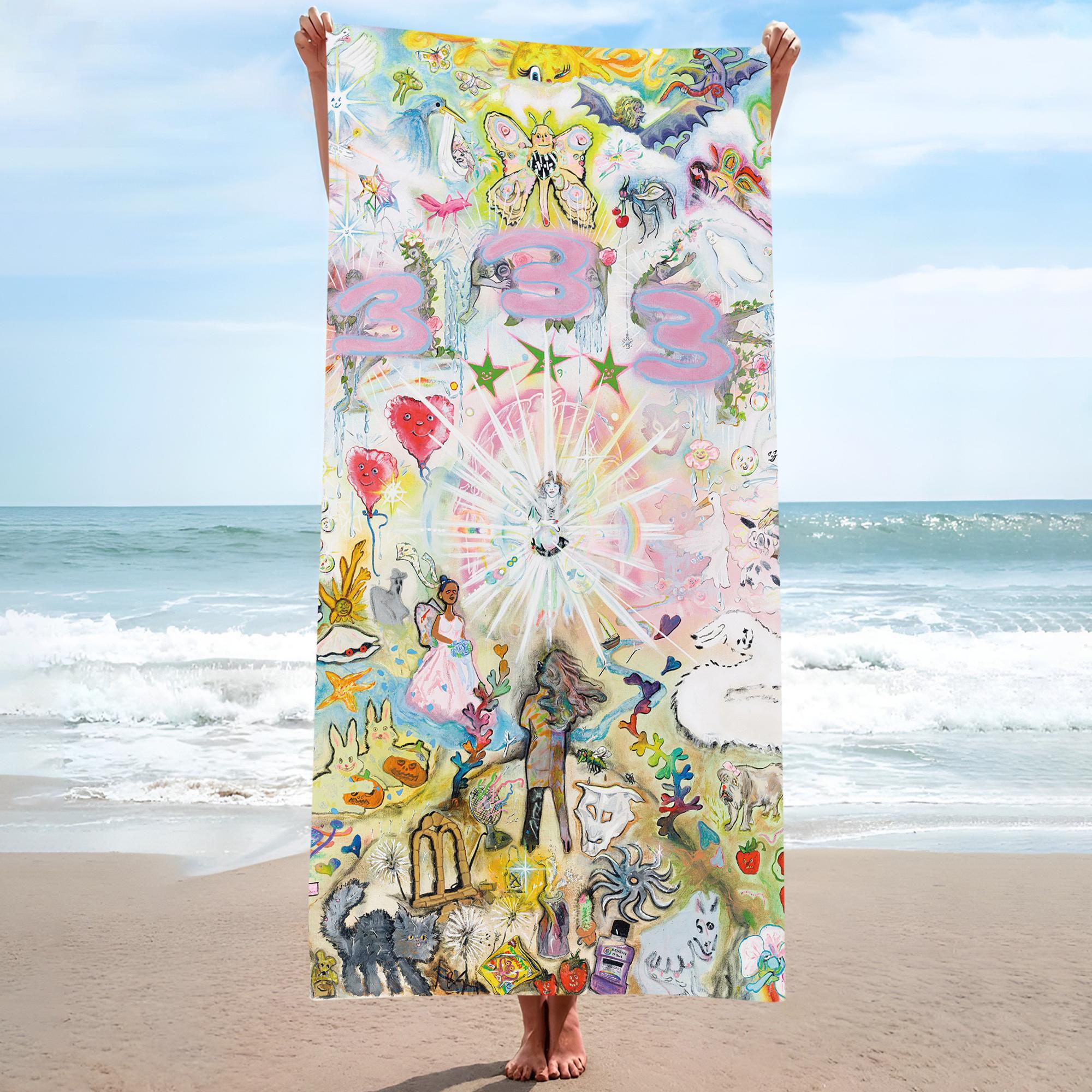 75x150cm Bladees Album 333 Cover Print Microfiber Beach Towel Drain Gang Soft Bath Music Towel for Travel Gym Swimming Fan Gift W40*H60(CM)
75x150cm Bladees Album 333 Cover Print Microfiber Beach Towel Drain Gang Soft Bath Music Towel for Travel Gym Swimming Fan Gift W40*H60(CM)