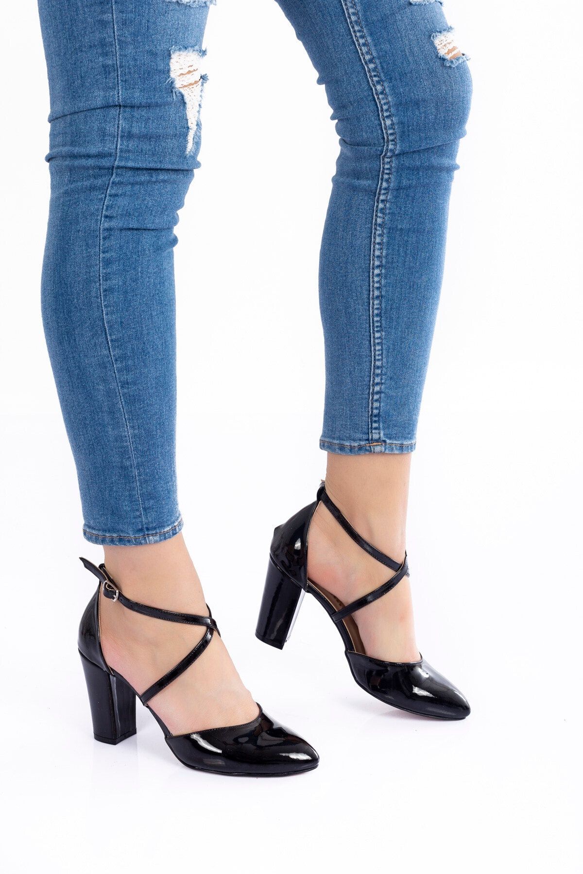 Жіночі модні туфлі на високих підборах, чорні лаковані туфлі, класичні туфлі 34 
Жіночі модні туфлі на високих підборах, чорні лаковані туфлі, класичні туфлі 34