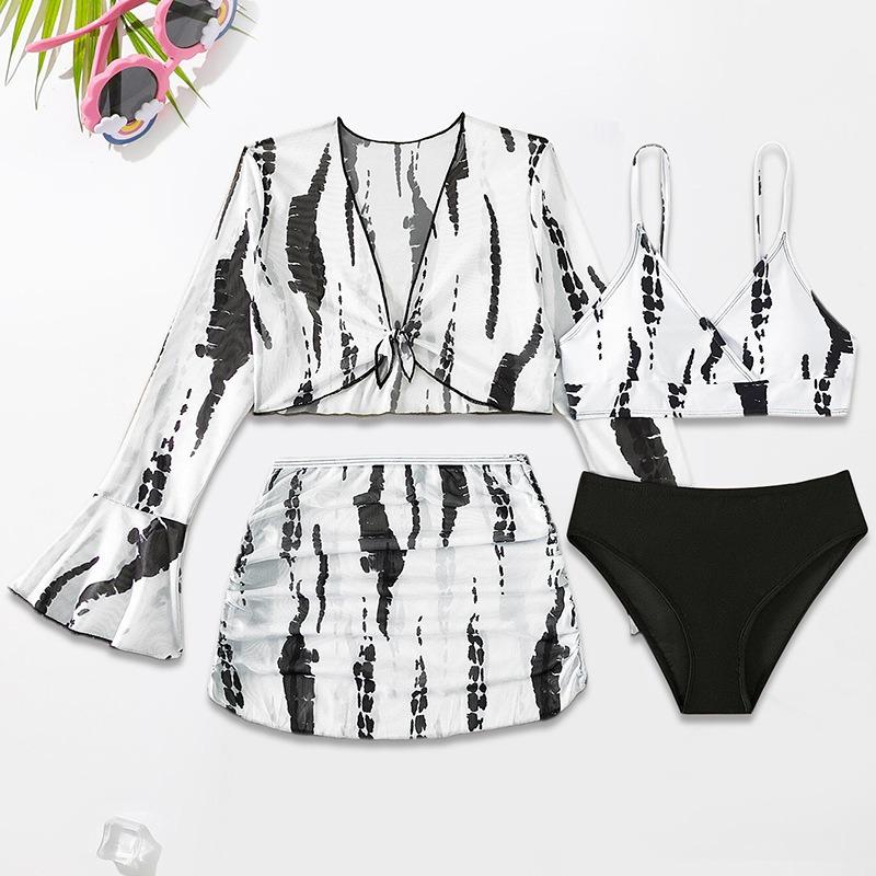 Women s Tie-Dye Print 4-Piece Swimsuit with Bikini, Mesh Cover Up Top and Skirt 130 белый
Women s Tie-Dye Print 4-Piece Swimsuit with Bikini, Mesh Cover Up Top and Skirt 130 белый