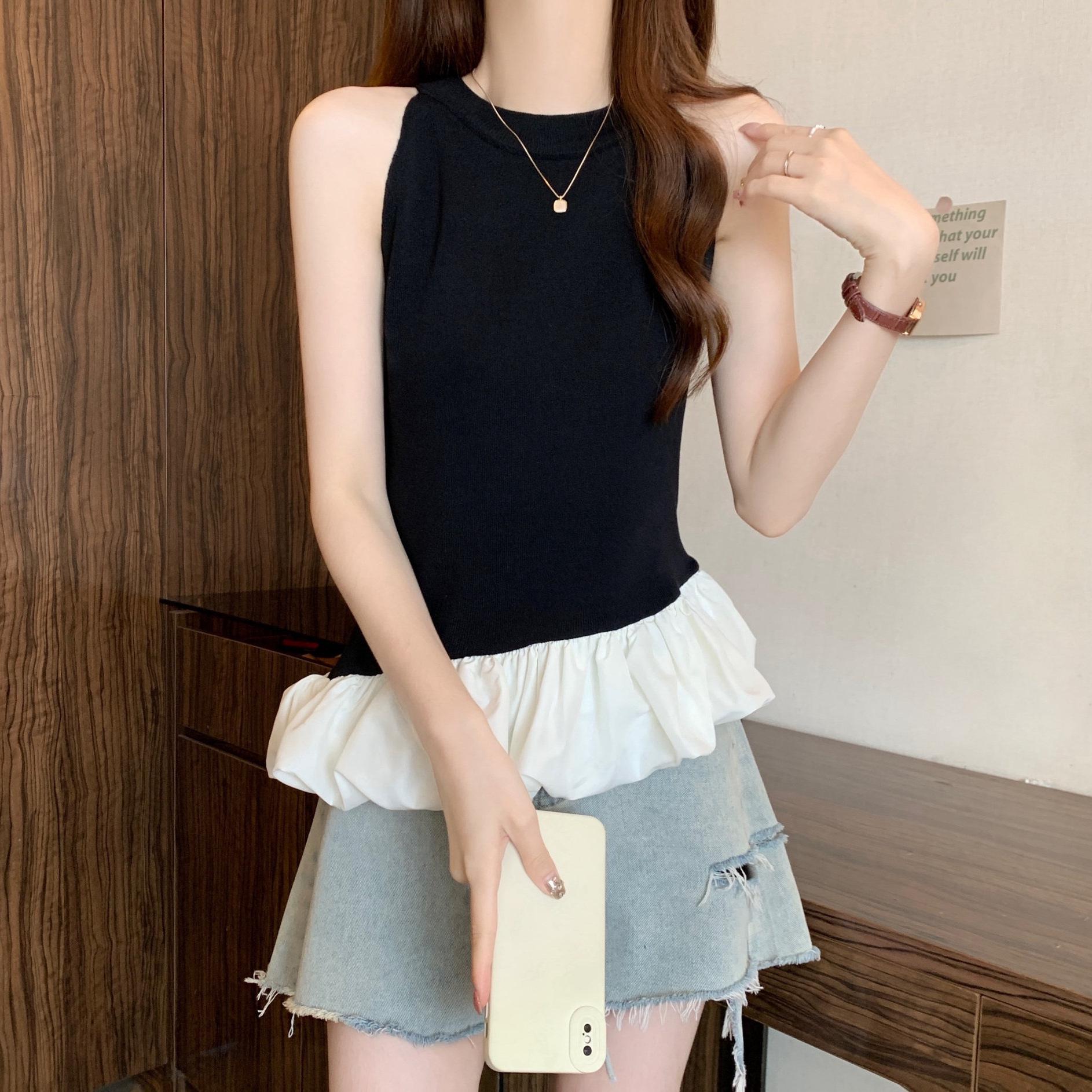 2025 Women s French-Style Patchwork Halterneck Sleeveless Top: Sweet & Spicy Slim Fit Summer Vest S (Premium) чёрный
2025 Women s French-Style Patchwork Halterneck Sleeveless Top: Sweet & Spicy Slim Fit Summer Vest S (Premium) чёрный
