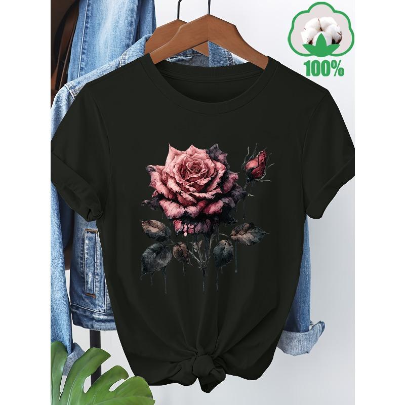 European Size Short-Sleeve T-Shirt with Rose Pattern Print 4XL чорний
European Size Short-Sleeve T-Shirt with Rose Pattern Print 4XL чорний