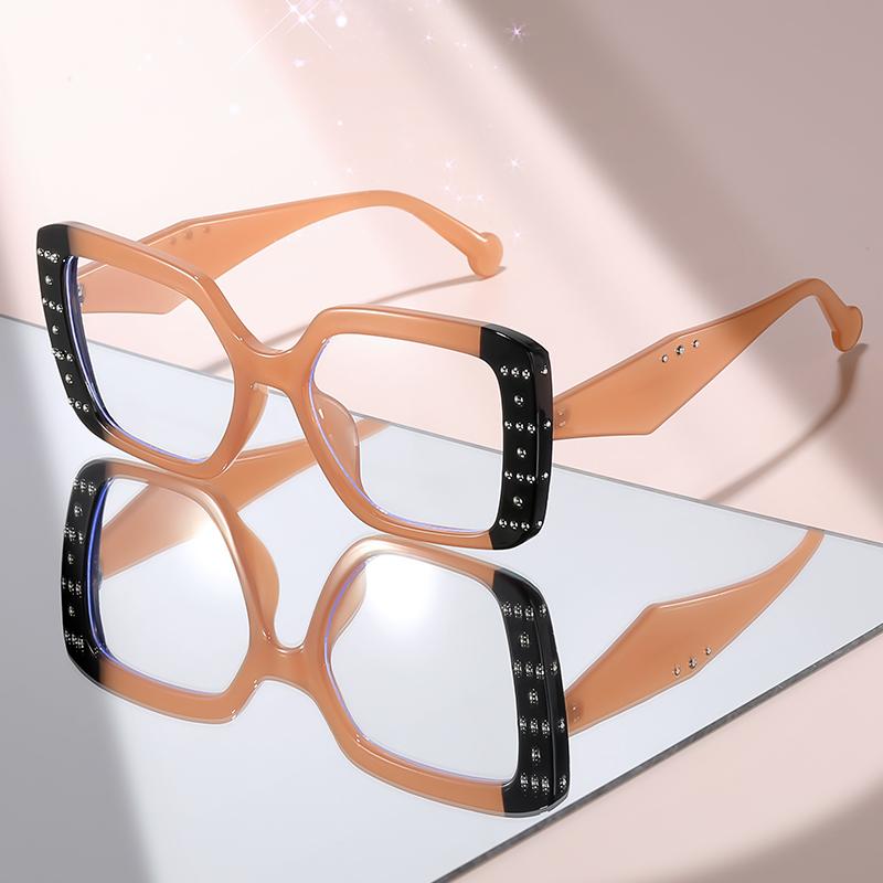 2026 New Oversized Square Eyeglasses with Brown & Lavender Frame, Studded Accents, Clear Lenses for Trendy Women’s Fashion
2026 New Oversized Square Eyeglasses with Brown & Lavender Frame, Studded Accents, Clear Lenses for Trendy Women’s Fashion