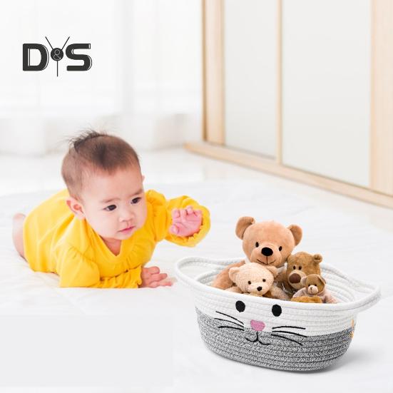 Handmade Small Woven Basket with Handle Large Capacity Multipurpose Cute Cartoon Pattern Basket Toy Storage Organizer 1pc Cat
Handmade Small Woven Basket with Handle Large Capacity Multipurpose Cute Cartoon Pattern Basket Toy Storage Organizer 1pc Cat