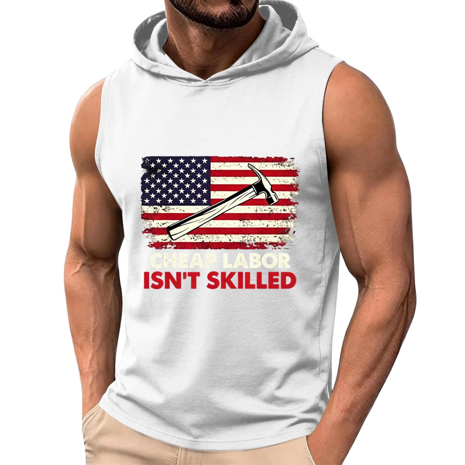 Men s Sleeveless Hoodie Tank Top Labor Day Graphic Print Casual Muscle Fit Lightweight Cotton Blend Summer Shirt XL білий
Men s Sleeveless Hoodie Tank Top Labor Day Graphic Print Casual Muscle Fit Lightweight Cotton Blend Summer Shirt XL білий