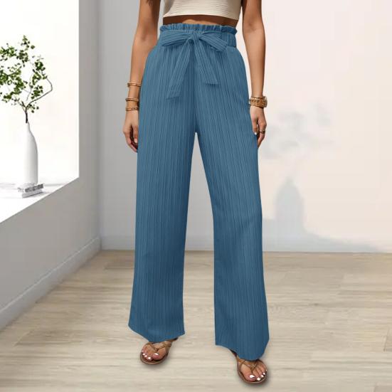 Women Pants Elastic High Waist Lace-up Long Trousers Solid Color Straight Wide Leg Loose Fit S синий
Women Pants Elastic High Waist Lace-up Long Trousers Solid Color Straight Wide Leg Loose Fit S синий