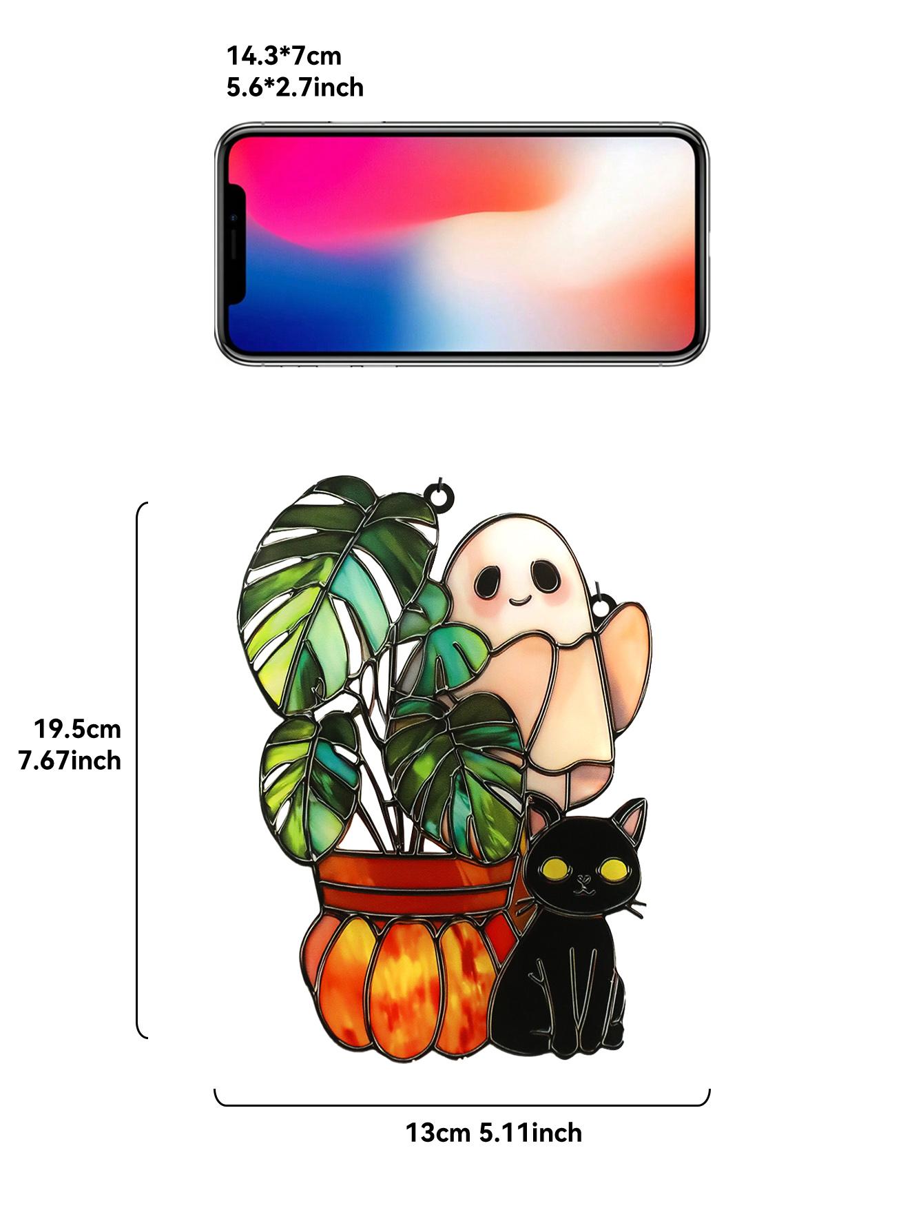 Cute Halloween Ghost Hanging Decor Acrylic Black Cat & Pumpkin Potted Plant Design Wall Decor Home & Garden Window Ornament Gift
Cute Halloween Ghost Hanging Decor Acrylic Black Cat & Pumpkin Potted Plant Design Wall Decor Home & Garden Window Ornament Gift