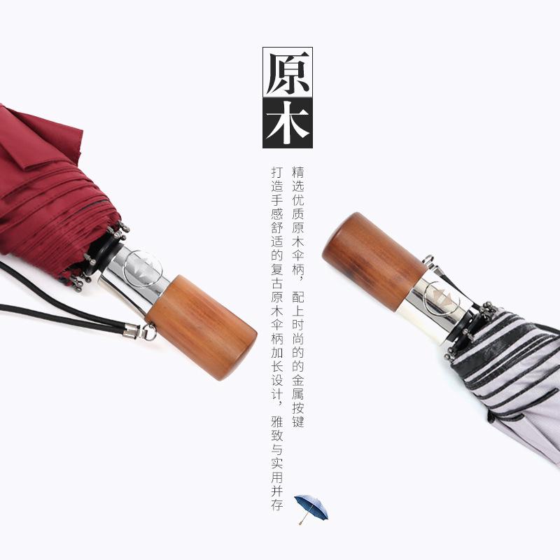 New 10k vinyl automatic folding business umbrella metal wooden handle three-fold parasol, vinyl sunshade and sun protection
New 10k vinyl automatic folding business umbrella metal wooden handle three-fold parasol, vinyl sunshade and sun protection