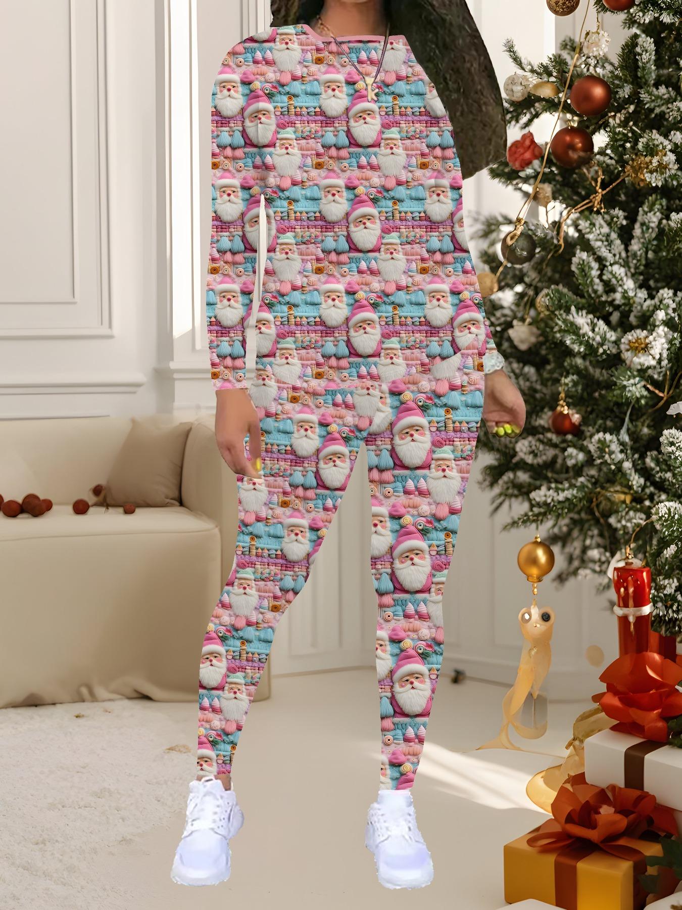 Женский рождественский костюм-двойка с принтом: Топ с длинным рукавом и круглым вырезом и брюки, праздничный лимитированный повседневный костюм для вечеринки в подарок XXL розовый
Женский рождественский костюм-двойка с принтом: Топ с длинным рукавом и круглым вырезом и брюки, праздничный лимитированный повседневный костюм для вечеринки в подарок XXL розовый