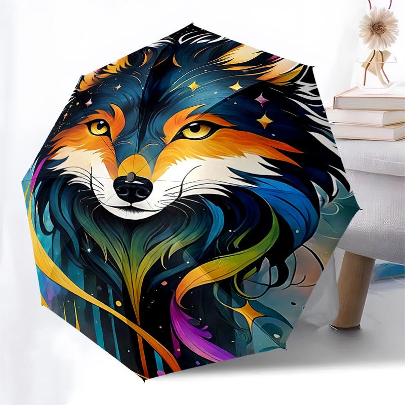 1pc Colorful Wolf Head Automatic Opening Folding Umbrella with 8-Bone Iron Frame - Perfect for Outdoor Use, Festive Gifts, Travel, Daily Use.KK015
1pc Colorful Wolf Head Automatic Opening Folding Umbrella with 8-Bone Iron Frame - Perfect for Outdoor Use, Festive Gifts, Travel, Daily Use.KK015