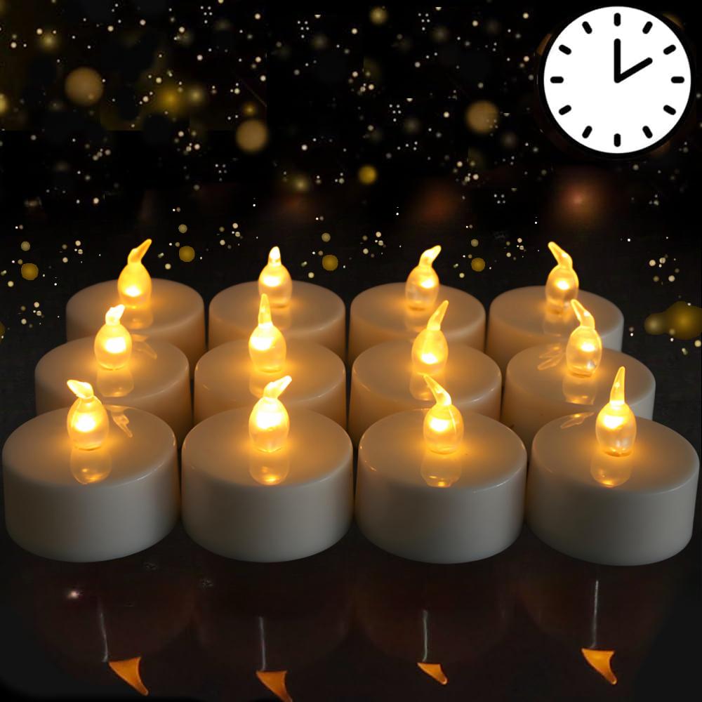 12Pack Flickering Led Tea Lights with Auto Timer 6 Hours On 18 Off in 24 Hour Cycle Flameless Led Tea Lights Candles Home Decor
12Pack Flickering Led Tea Lights with Auto Timer 6 Hours On 18 Off in 24 Hour Cycle Flameless Led Tea Lights Candles Home Decor