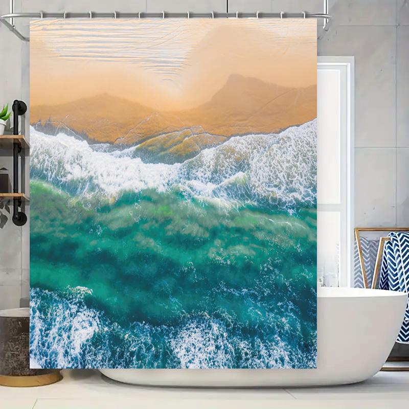 Beautiful Ocean Waves Shower Curtain Perfect For Your Bathroom Decor W60H190(CM)-1 Pcs
Beautiful Ocean Waves Shower Curtain Perfect For Your Bathroom Decor W60H190(CM)-1 Pcs
