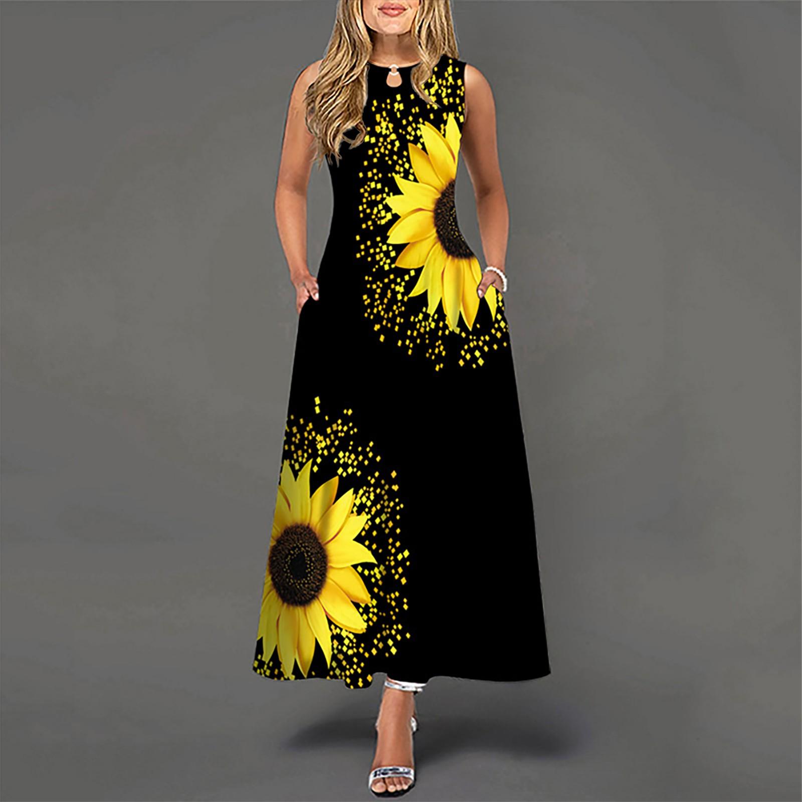 Women s Casual Printing Big Hem Dresswave Round Neck Sleeveless Long Dress S жовтий
Women s Casual Printing Big Hem Dresswave Round Neck Sleeveless Long Dress S жовтий
