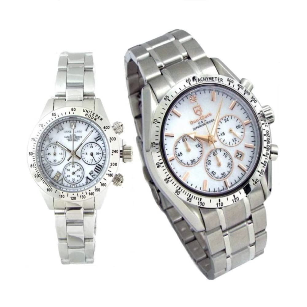 Don Clark Anne Clark Pair Watch Domestic Tachymeter Chronograph Equipped with Domestic Japanese Move Natural Shell White Dial Pair All Stainless
Don Clark Anne Clark Pair Watch Domestic Tachymeter Chronograph Equipped with Domestic Japanese Move Natural Shell White Dial Pair All Stainless