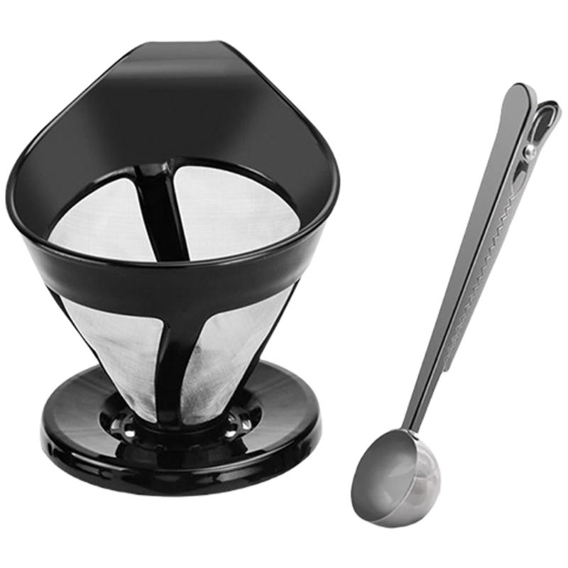 Stainless Steel Meshs Filter Funnel Coffee Filter Set Coffee Funnel with Measuring Spoon Suitable for Coffee Machines
Stainless Steel Meshs Filter Funnel Coffee Filter Set Coffee Funnel with Measuring Spoon Suitable for Coffee Machines