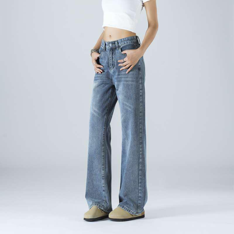 Petite Nostalgic Retro Washed Pear-Shaped Straight Leg Jeans for Women - Versatile Loose Fit, Floor-Length M
Petite Nostalgic Retro Washed Pear-Shaped Straight Leg Jeans for Women - Versatile Loose Fit, Floor-Length M