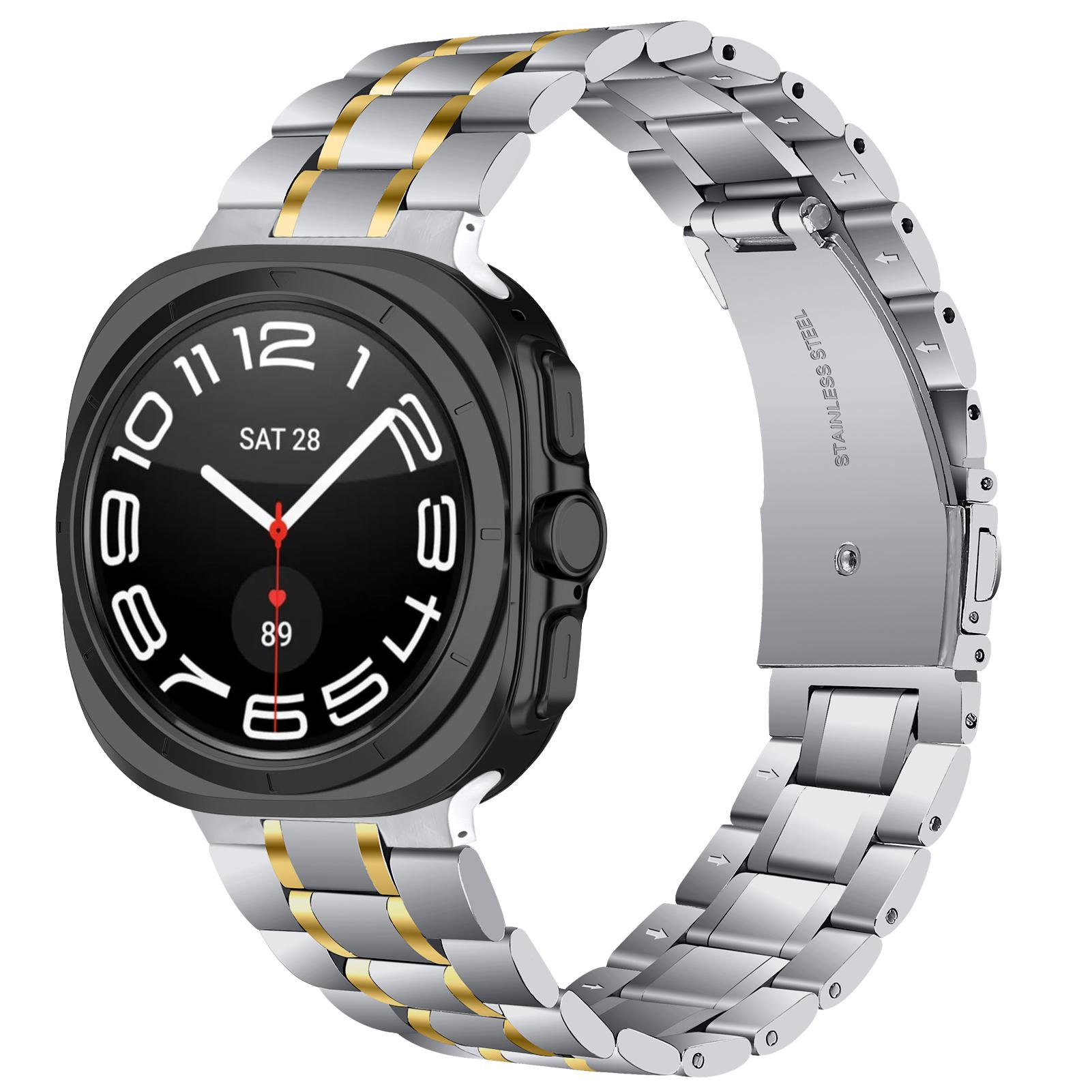 For Samsung Galaxy Watch Ultra 47mm Stainless Steel Watch Band 5-Bead Replacement Strap Silver/Gold
For Samsung Galaxy Watch Ultra 47mm Stainless Steel Watch Band 5-Bead Replacement Strap Silver/Gold