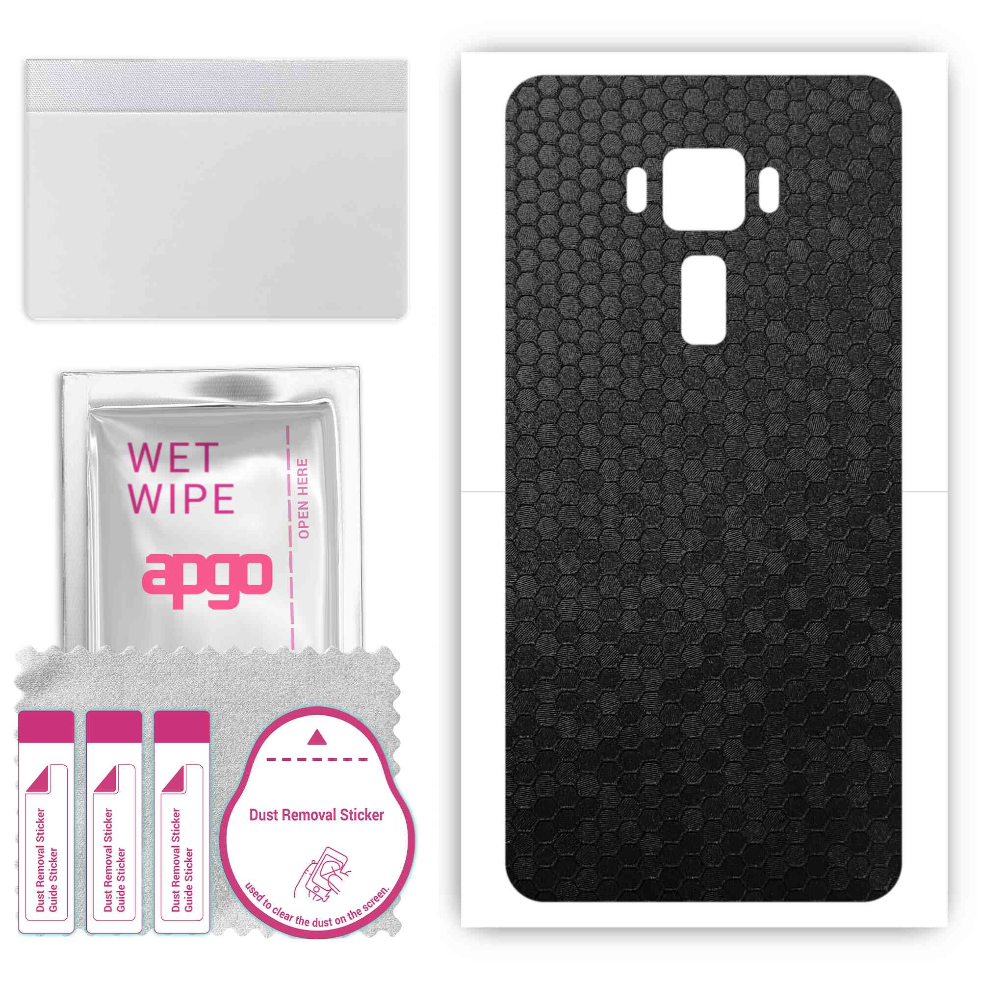 apgo Protective Skin Sticker for the back compatible with Asus Zenfone 3 ZE552KL, Wrap Film, Foil, Vinyl - Pattern Black Honeycomb
apgo Protective Skin Sticker for the back compatible with Asus Zenfone 3 ZE552KL, Wrap Film, Foil, Vinyl - Pattern Black Honeycomb