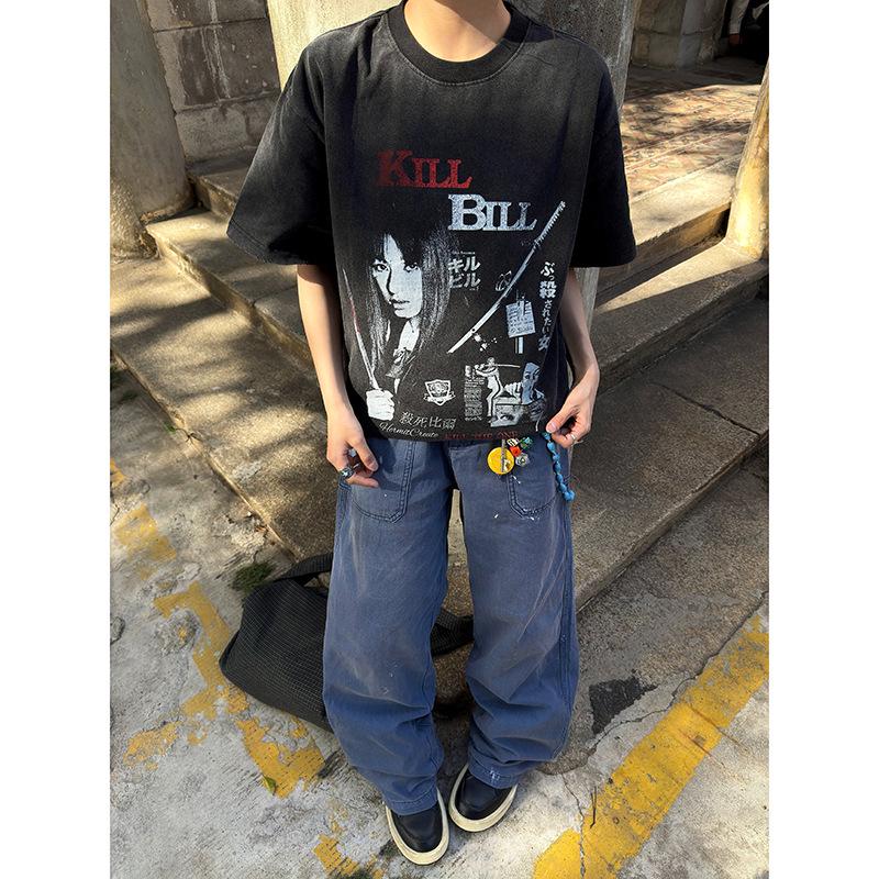 Unisex Blue Wash Ink Splatter Vintage Straight-Leg Work Pants - Spring/Autumn Trendy Loose Casual Wear M
Unisex Blue Wash Ink Splatter Vintage Straight-Leg Work Pants - Spring/Autumn Trendy Loose Casual Wear M