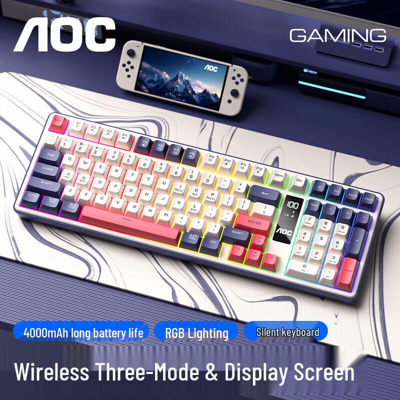 AOC GK320 Трирежимна RGB Механічна клавіатура з дисплеєм
AOC GK320 Трирежимна RGB Механічна клавіатура з дисплеєм