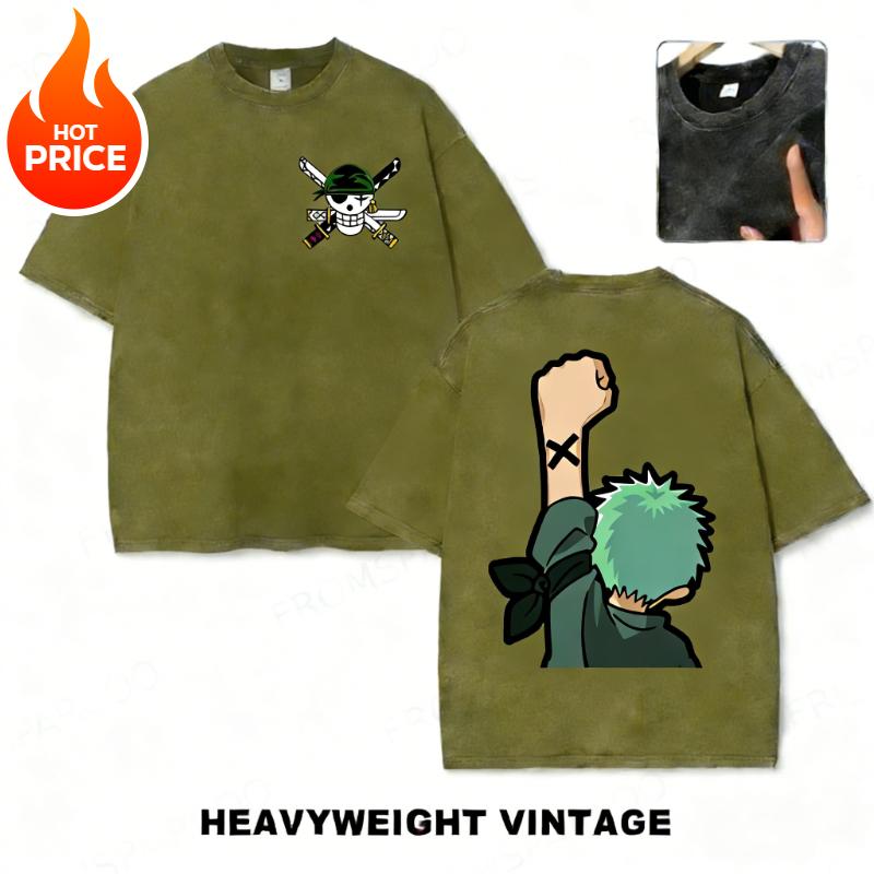 Anime One Piece Zoro Harajuku Summer Washed T-shirt Men Vintage Streetwear Loose Women Casual Sports Short-sleeved Top Tee S
Anime One Piece Zoro Harajuku Summer Washed T-shirt Men Vintage Streetwear Loose Women Casual Sports Short-sleeved Top Tee S
