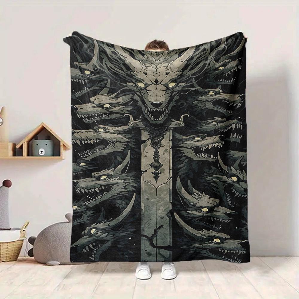 1pc Wolf Head Sword Blanket, Lightweight Flannel Blanket For Sofa, Bed, Travel, Camping, Living Room, Office, Couch, Chair248 130cmx150cm
1pc Wolf Head Sword Blanket, Lightweight Flannel Blanket For Sofa, Bed, Travel, Camping, Living Room, Office, Couch, Chair248 130cmx150cm