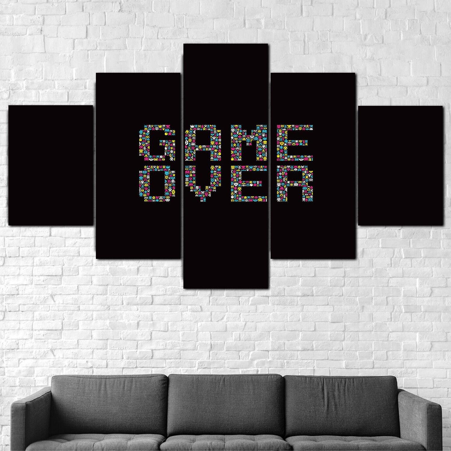 5Pcs Game Over Gaming Room 5 Piece Canvas Print Poster Wall Art Decor Pictures Paintings No Framed Abstract 5 Pieces HD Print
5Pcs Game Over Gaming Room 5 Piece Canvas Print Poster Wall Art Decor Pictures Paintings No Framed Abstract 5 Pieces HD Print
