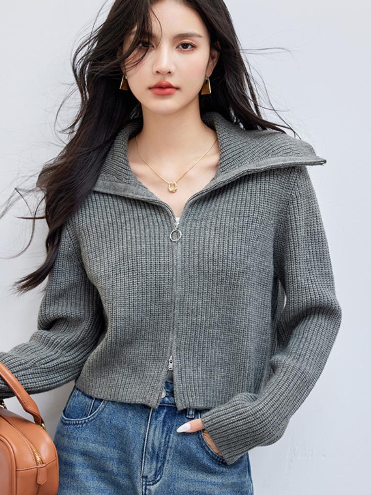 Autumn France Vintage Lapel Knitted Cardigan Women Fashion Casual Loose Zipper Senior Short Tops Female Design Retro Solid Thin Blouse New
Autumn France Vintage Lapel Knitted Cardigan Women Fashion Casual Loose Zipper Senior Short Tops Female Design Retro Solid Thin Blouse New