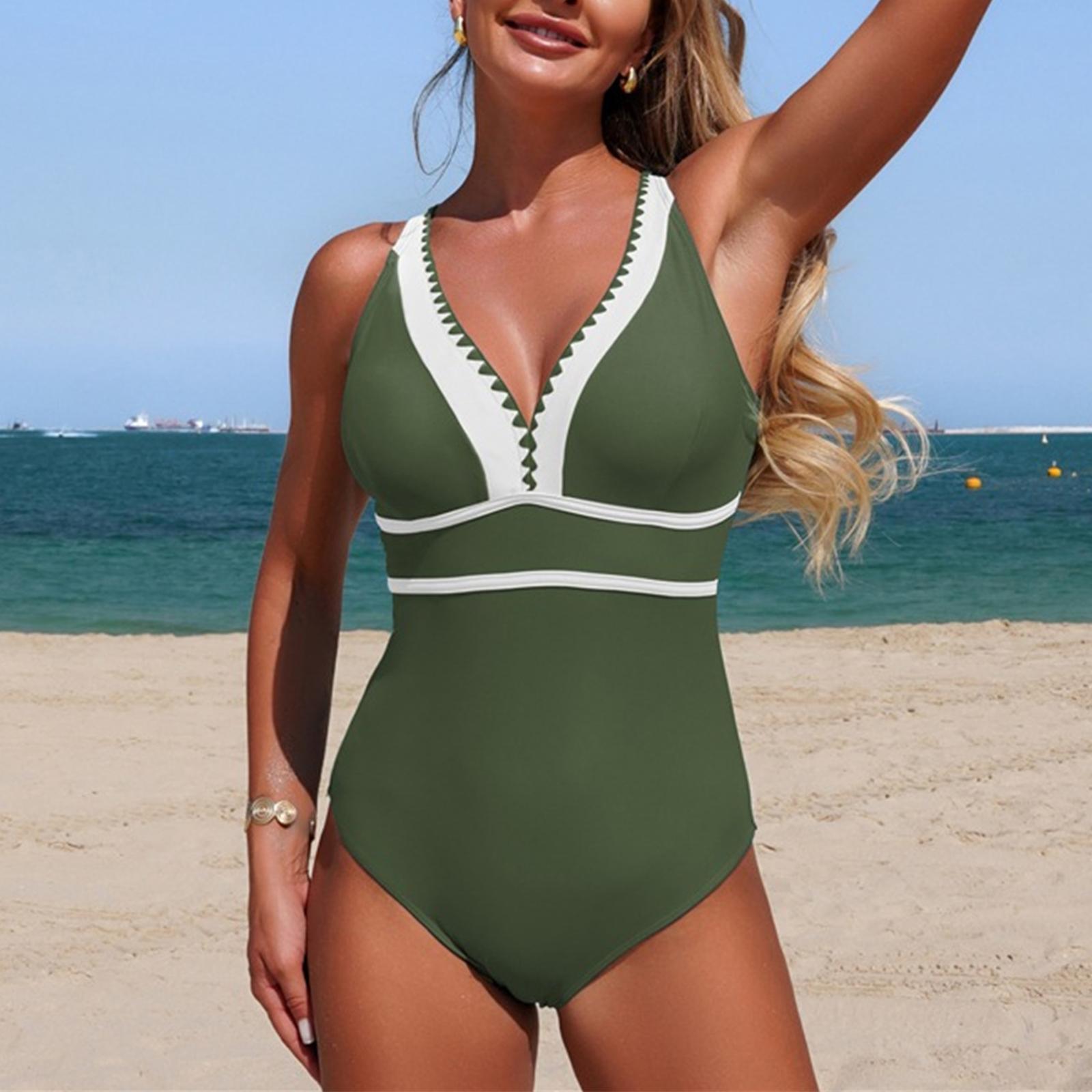 Sexy Color Block Swimsuit Summer V Neck Zigzag Trim Ruched Tummy Control One Piece Beach High Cut Bathing Suit S армия зеленый
Sexy Color Block Swimsuit Summer V Neck Zigzag Trim Ruched Tummy Control One Piece Beach High Cut Bathing Suit S армия зеленый
