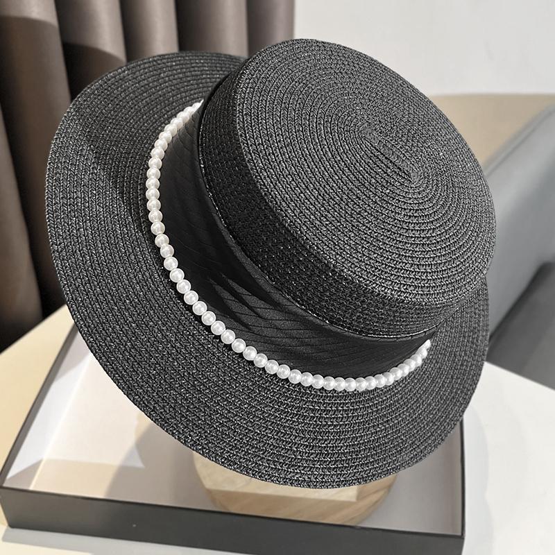 Elegant French Style Pearl Straw Hat for Women Summer Wide Brim Sun Visor Hat Vintage Flat Top Beach Hat Ladies Vacation Panama Adult (52-56CM) чорний
Elegant French Style Pearl Straw Hat for Women Summer Wide Brim Sun Visor Hat Vintage Flat Top Beach Hat Ladies Vacation Panama Adult (52-56CM) чорний