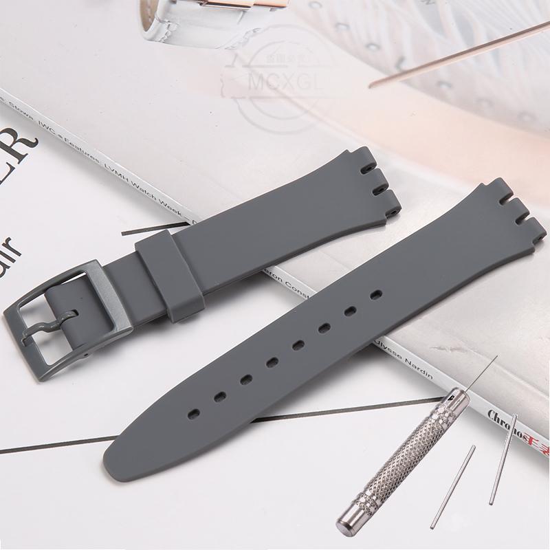 17 мм м який силіконовий ремінець кольоровий для Swatch Водонепроникний спортивний годинник Аксесуари Ремінець Браслет Наручний ремінець 17mm сірий
17 мм м який силіконовий ремінець кольоровий для Swatch Водонепроникний спортивний годинник Аксесуари Ремінець Браслет Наручний ремінець 17mm сірий
