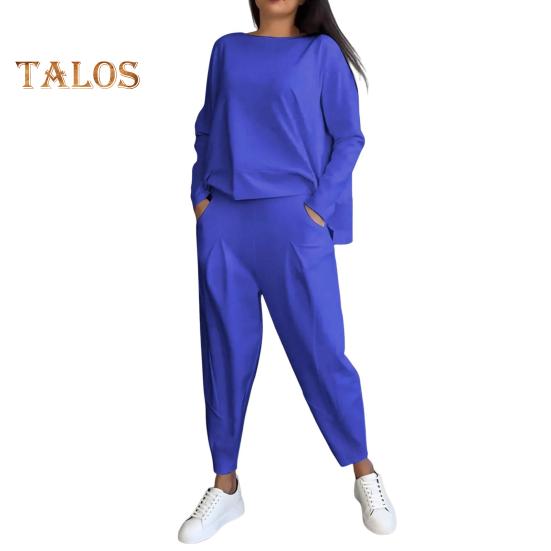 Комплект из 2 предметов: осенне-весенний женский топ, брюки, футболка с длинными рукавами и круглым вырезом, брюки с эластичной резинкой на талии и боковыми карманами, спортивный брючный костюм для поездок на работу 3XL синий
Комплект из 2 предметов: осенне-весенний женский топ, брюки, футболка с длинными рукавами и круглым вырезом, брюки с эластичной резинкой на талии и боковыми карманами, спортивный брючный костюм для поездок на работу 3XL синий