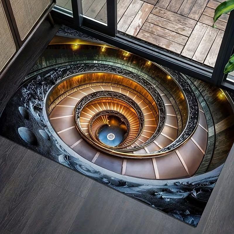 2D Spiral Stairs Carpet Mat Rug Home Decoration Long Hallway Living Room Bedroom Floor Decor Realistic Visual Effect Creative 40x60cm
2D Spiral Stairs Carpet Mat Rug Home Decoration Long Hallway Living Room Bedroom Floor Decor Realistic Visual Effect Creative 40x60cm