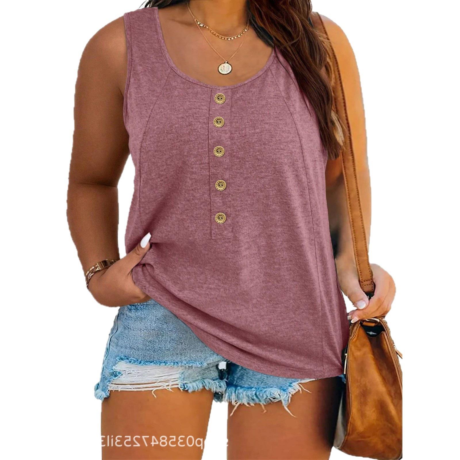 Plus Size Women s Sleeveless V-neck Loose Black Vest Top - Casual U-Button Style, Solid Color, 2025 European American Design 4XL вина червоного кольору
Plus Size Women s Sleeveless V-neck Loose Black Vest Top - Casual U-Button Style, Solid Color, 2025 European American Design 4XL вина червоного кольору