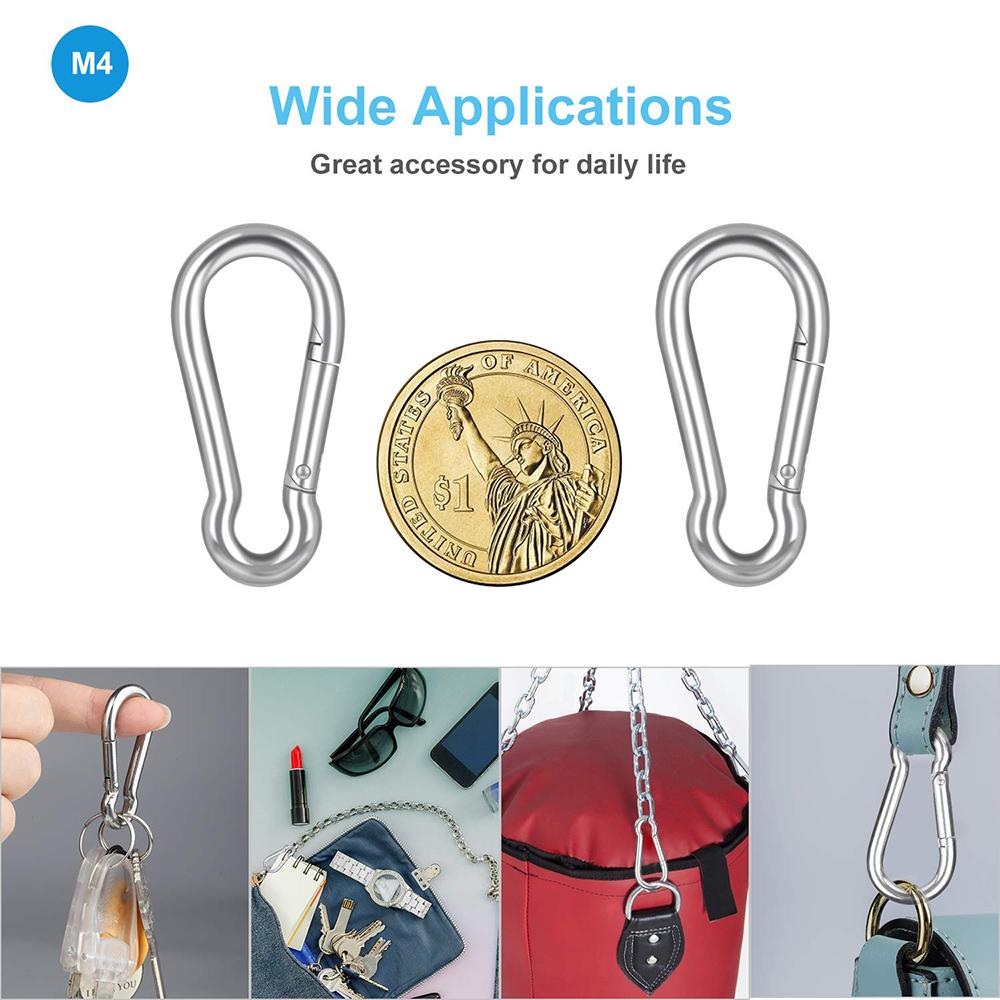10PCS Stainless Steel Carabiners Clips 1.57 Inch Small Caribeaner Spring Snap Hooks Heavy Duty Keychain Clip Qick Link for Keys
10PCS Stainless Steel Carabiners Clips 1.57 Inch Small Caribeaner Spring Snap Hooks Heavy Duty Keychain Clip Qick Link for Keys
