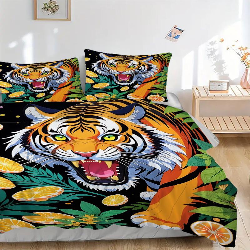 3pcs Tiger Print Duvet Cover Set -Includes 1 Duvet Cover and 2 Pillowcases, No Quilt Core, All-Season Home Decor yy251111111 135x200cm
3pcs Tiger Print Duvet Cover Set -Includes 1 Duvet Cover and 2 Pillowcases, No Quilt Core, All-Season Home Decor yy251111111 135x200cm