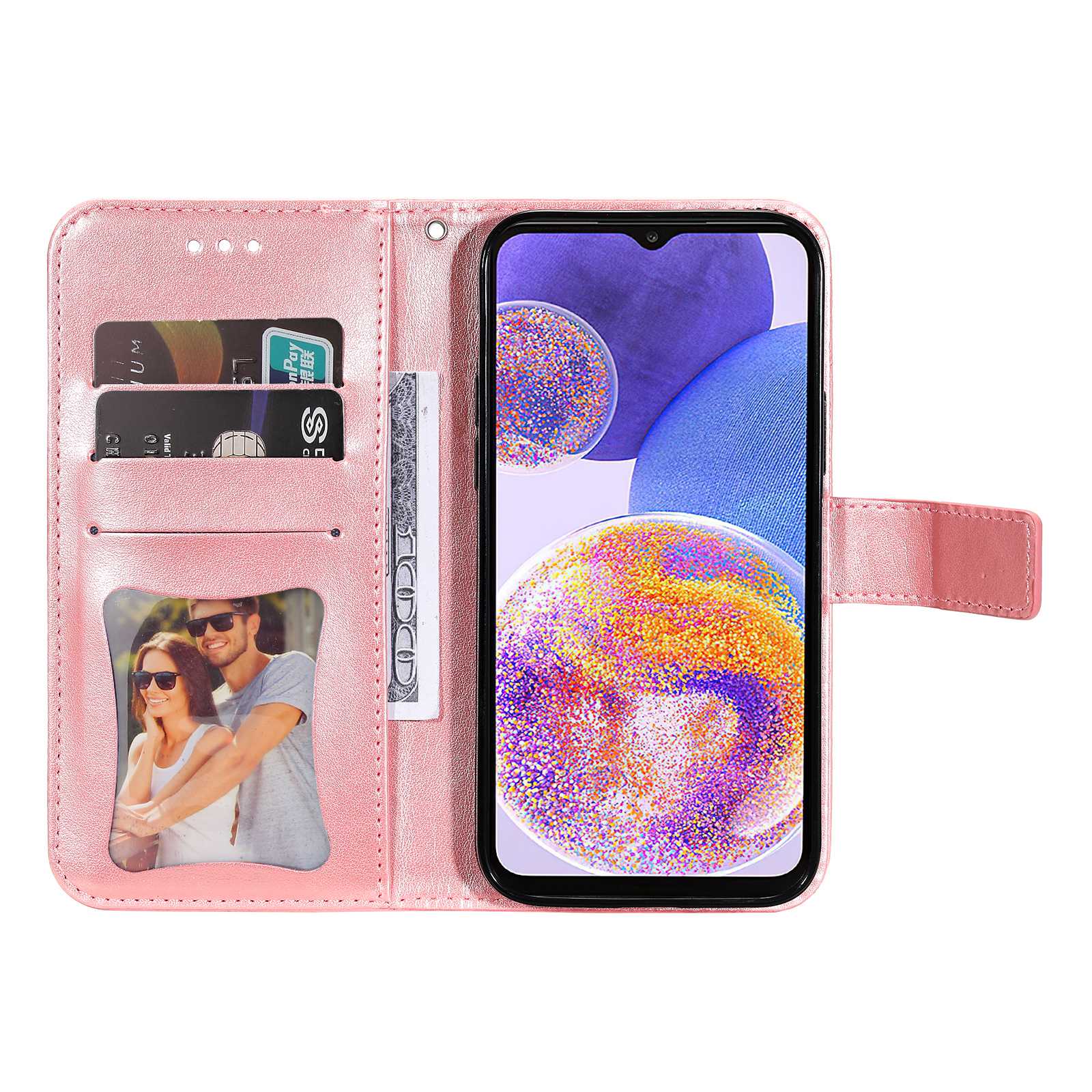 For Samsung Galaxy A23 5G (Global Version)/4G/M23 5G/F23 5G Scratch-resistant Wallet Style Case Leather Stand Dual-sided Magnetic Clasp Phone Cover Rose Gold
For Samsung Galaxy A23 5G (Global Version)/4G/M23 5G/F23 5G Scratch-resistant Wallet Style Case Leather Stand Dual-sided Magnetic Clasp Phone Cover Rose Gold
