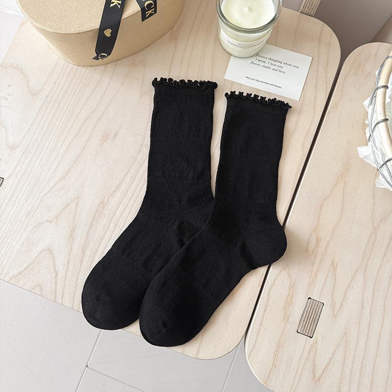 Wood Ear Ear Ring Women s Thin Style Open Mesh Eyelet Tube Socks, Solid Color, Versatile, Stretchy Socks, Bone-Free Socks 1 pair чорний
Wood Ear Ear Ring Women s Thin Style Open Mesh Eyelet Tube Socks, Solid Color, Versatile, Stretchy Socks, Bone-Free Socks 1 pair чорний