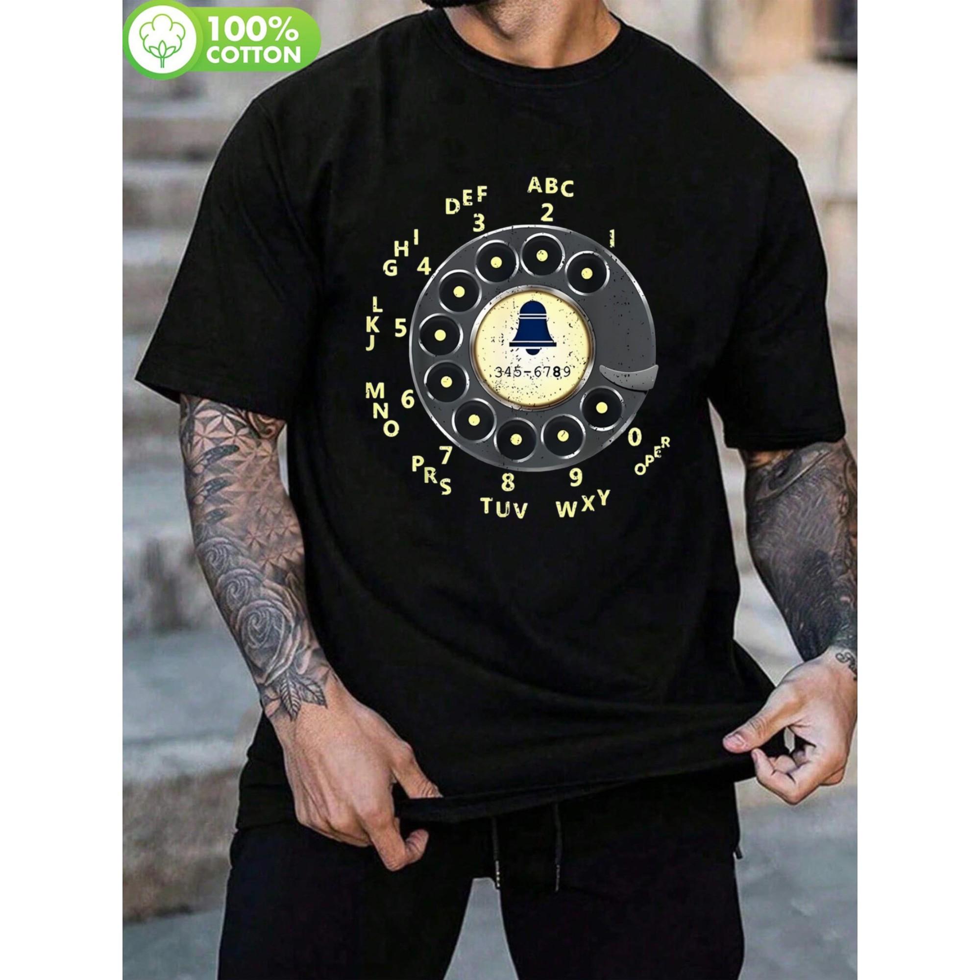 Retro Rotary Phone Dial Graphic T-Shirt Vintage Bell Print Unisex Casual Crew Neck Short Sleeve Tee - Men s Summer Cotton Gra... S разноцветный
Retro Rotary Phone Dial Graphic T-Shirt Vintage Bell Print Unisex Casual Crew Neck Short Sleeve Tee - Men s Summer Cotton Gra... S разноцветный