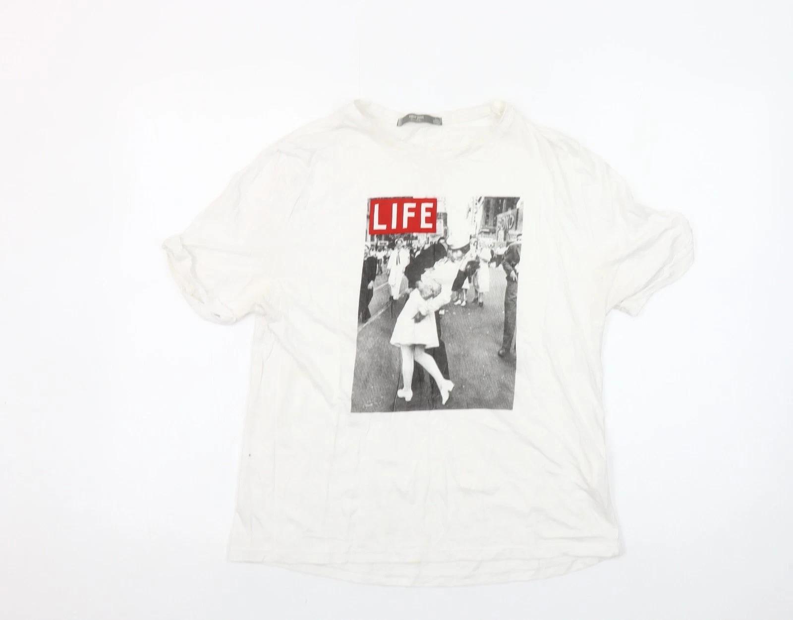 Shop One Womens White LIFE Graphic T-Shirt Size L Crew Neck Short Sleeve Cotton XL
Shop One Womens White LIFE Graphic T-Shirt Size L Crew Neck Short Sleeve Cotton XL
