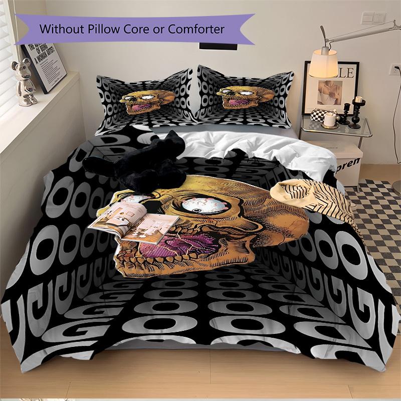 3PCs Skull, Abstract Design Cover Set, Breathable Fabric, Machine Washable (1 Duvet Cover + 2 Pillowcases) (Without Quilt) yy250911062 135x200cm
3PCs Skull, Abstract Design Cover Set, Breathable Fabric, Machine Washable (1 Duvet Cover + 2 Pillowcases) (Without Quilt) yy250911062 135x200cm