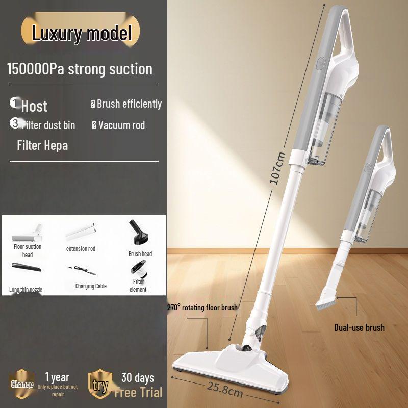 High-Power Handheld Wireless Vacuum Cleaner: Super Strong Suction, Pet Hair Removal, Bagless Elegant White (Convenient Storage Bag) - Washable
High-Power Handheld Wireless Vacuum Cleaner: Super Strong Suction, Pet Hair Removal, Bagless Elegant White (Convenient Storage Bag) - Washable