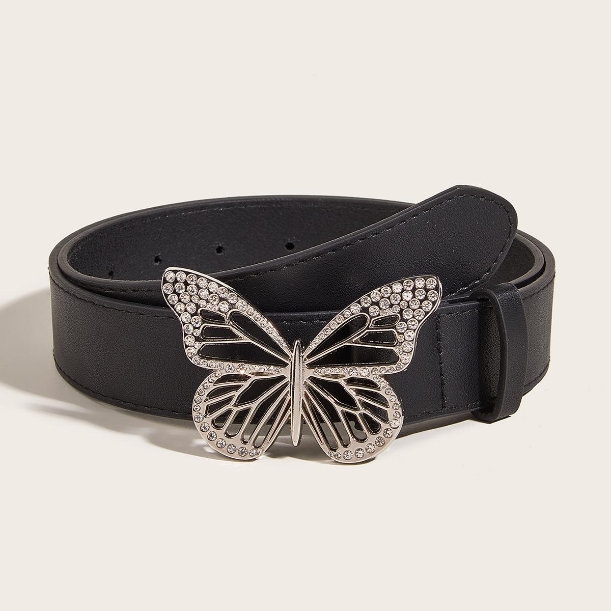 Versatile Belt New Metal Buckle Faux Leather Belt With Decoration Butterfly чорний
Versatile Belt New Metal Buckle Faux Leather Belt With Decoration Butterfly чорний