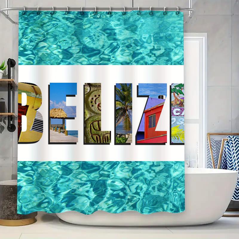 Belizean-themed waterproof shower curtain with vibrant turquoise water print design for bathroom decor accessories from AliExpre 90x180cm
Belizean-themed waterproof shower curtain with vibrant turquoise water print design for bathroom decor accessories from AliExpre 90x180cm