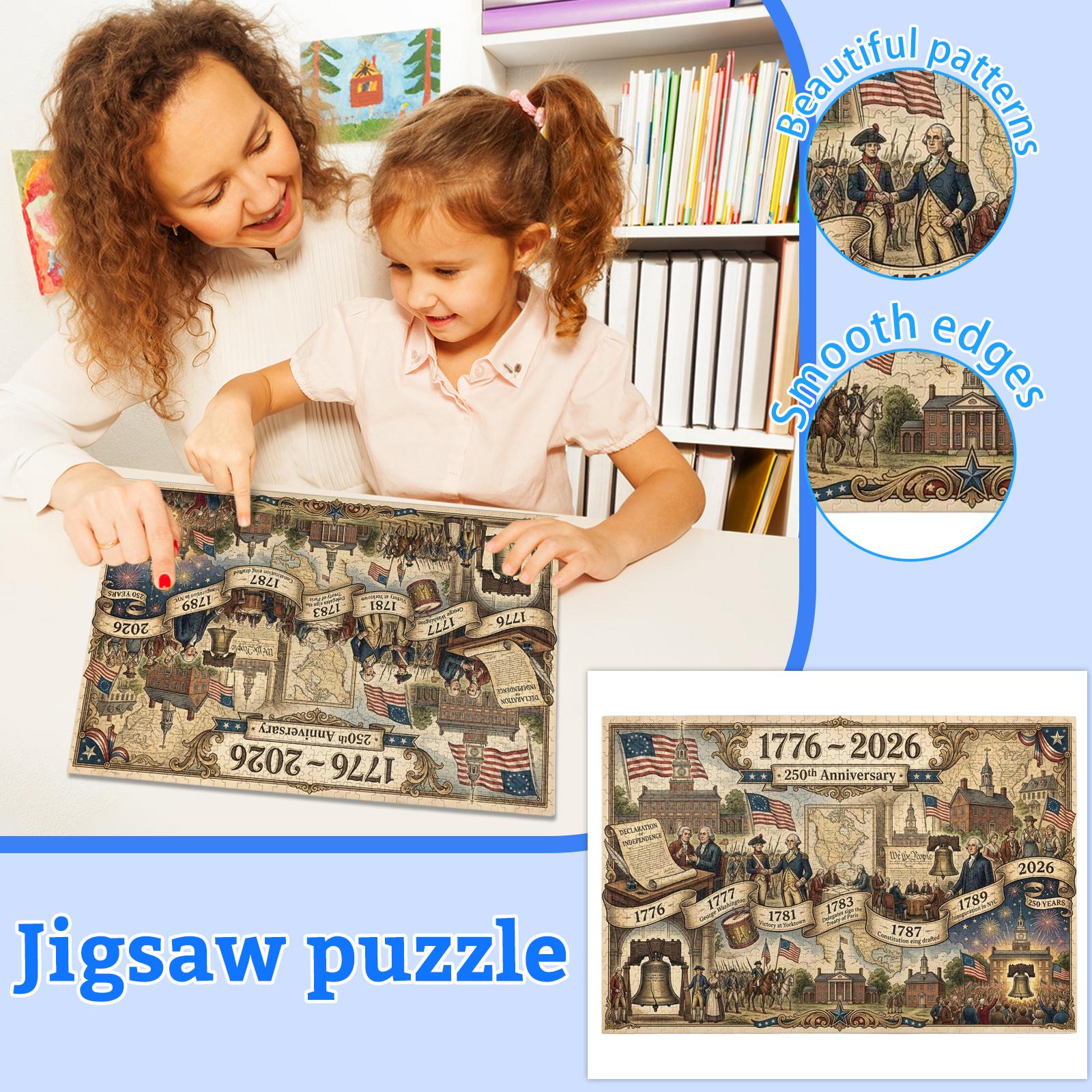 250th Anniversary Historical Timeline Puzzle 1776 to 2026 Educational Jigsaw Puzzle for Children and Adults with Detailed Artwork and Durable Pieces One Size чёрный
250th Anniversary Historical Timeline Puzzle 1776 to 2026 Educational Jigsaw Puzzle for Children and Adults with Detailed Artwork and Durable Pieces One Size чёрный