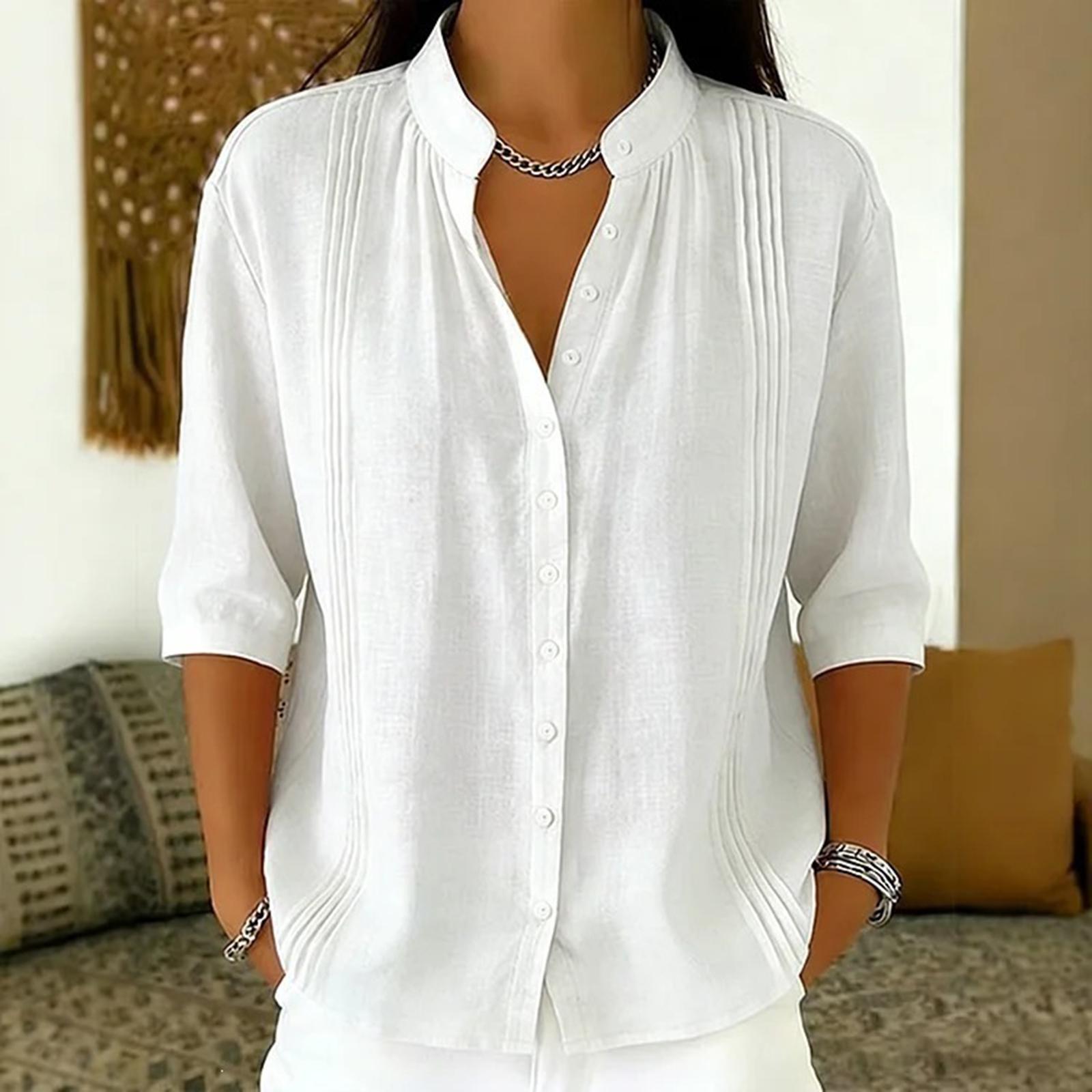 Women Casual Denim Collar Spliced Linen Cotton Shirt Blouse Button Down Long Sleeve Lightweight Breathable Top L белый
Women Casual Denim Collar Spliced Linen Cotton Shirt Blouse Button Down Long Sleeve Lightweight Breathable Top L белый