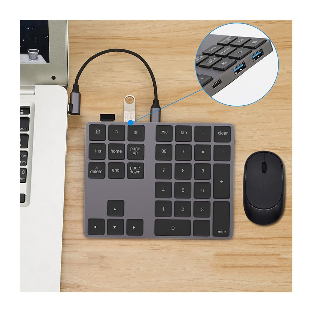 Wireless numeric keypad, Bluetooth numeric keypad, 34 keys, number pad, small size, easy to carry, ultra-thin type, accounting data, wireless
Wireless numeric keypad, Bluetooth numeric keypad, 34 keys, number pad, small size, easy to carry, ultra-thin type, accounting data, wireless