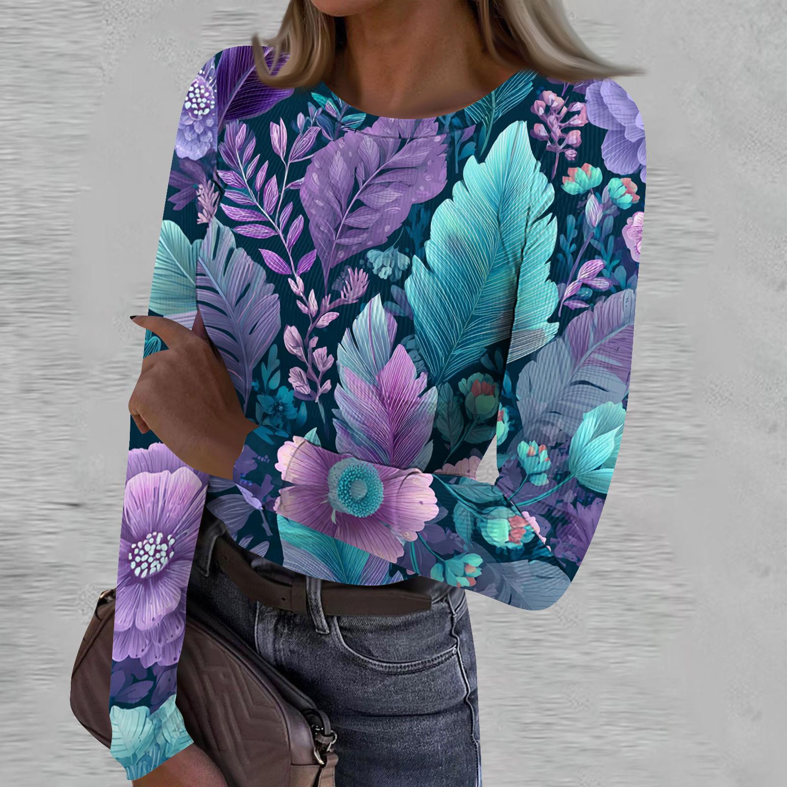 Women s Casual Fashion Round Neck Retro Print Long Sleeve Ribbed Top XL фиолетовый
Women s Casual Fashion Round Neck Retro Print Long Sleeve Ribbed Top XL фиолетовый
