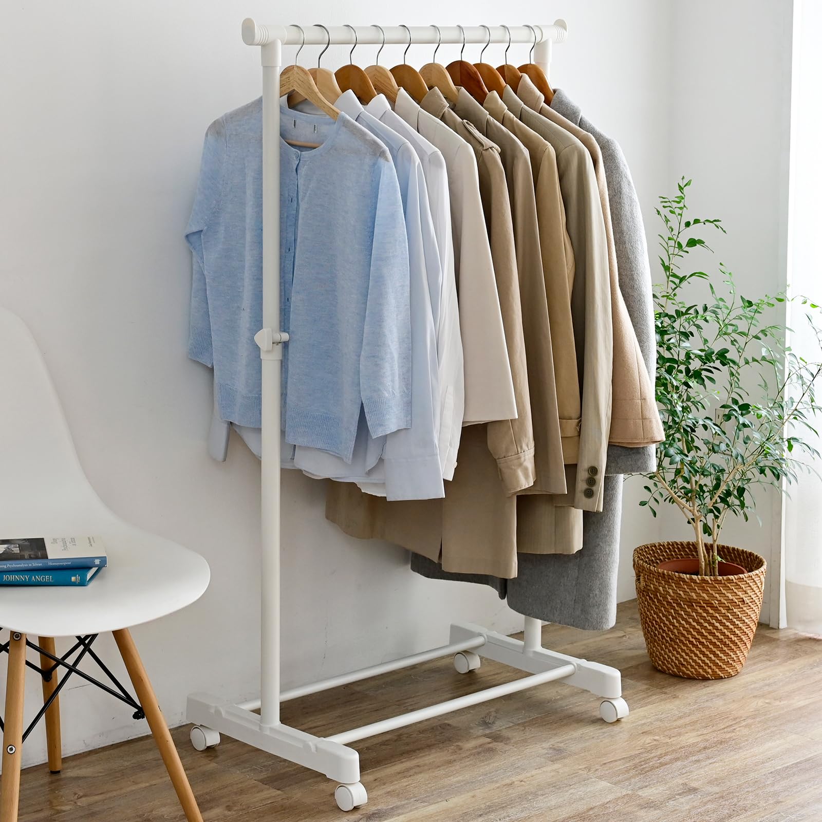 YAMAZEN Hanger Rack with Vertically 75cm x 43cm x Assembly All Casters, Extendable, Single, (W) (D) 89-152cm (H), Required, White, MKS-S(AWH)
YAMAZEN Hanger Rack with Vertically 75cm x 43cm x Assembly All Casters, Extendable, Single, (W) (D) 89-152cm (H), Required, White, MKS-S(AWH)