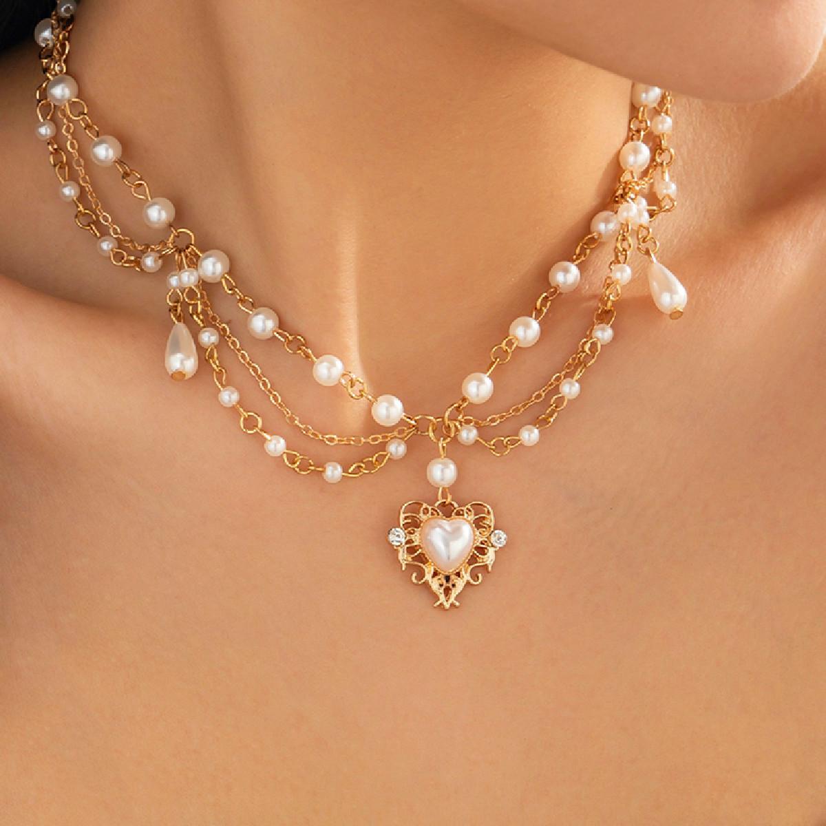 Accessories, simple temperament imitation pearl beaded necklace, niche love water drop pendant necklace women
Accessories, simple temperament imitation pearl beaded necklace, niche love water drop pendant necklace women